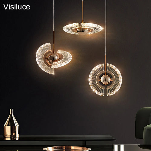 lustre nordique en cristal acrylique avec éclairage led
