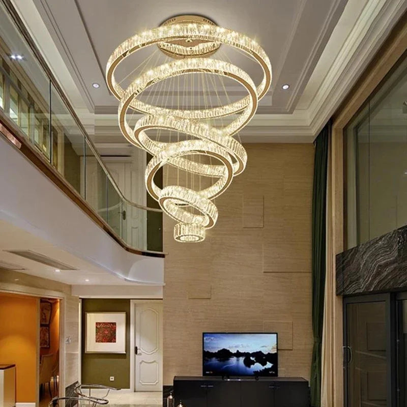 Modern crystal chandelier with ring for interior decoration