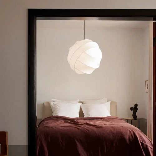 Wabi sabi silk pendant light for modern interior decor - vue 5 sur 9