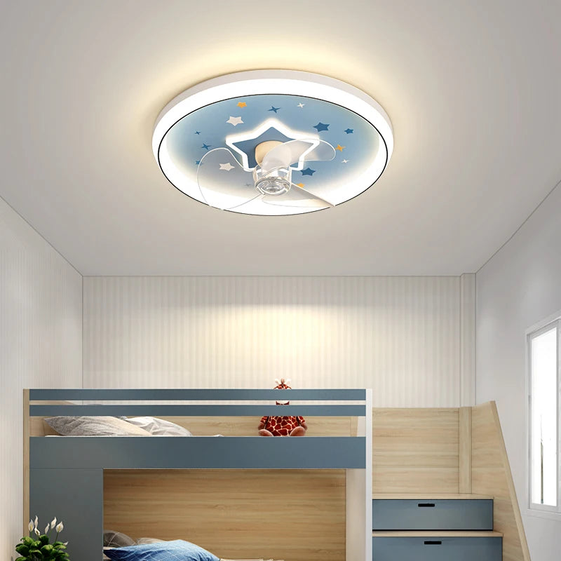 Modern LED ceiling light with fan decorative indoor fixture