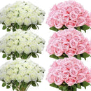 Set of 50 artificial silk roses for decoration and festive events