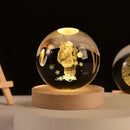 3D crystal ball solar system engraved decorative gift