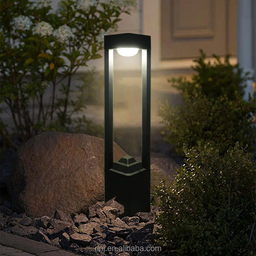 Modern square aluminium solar lamps for outdoor waterproof use