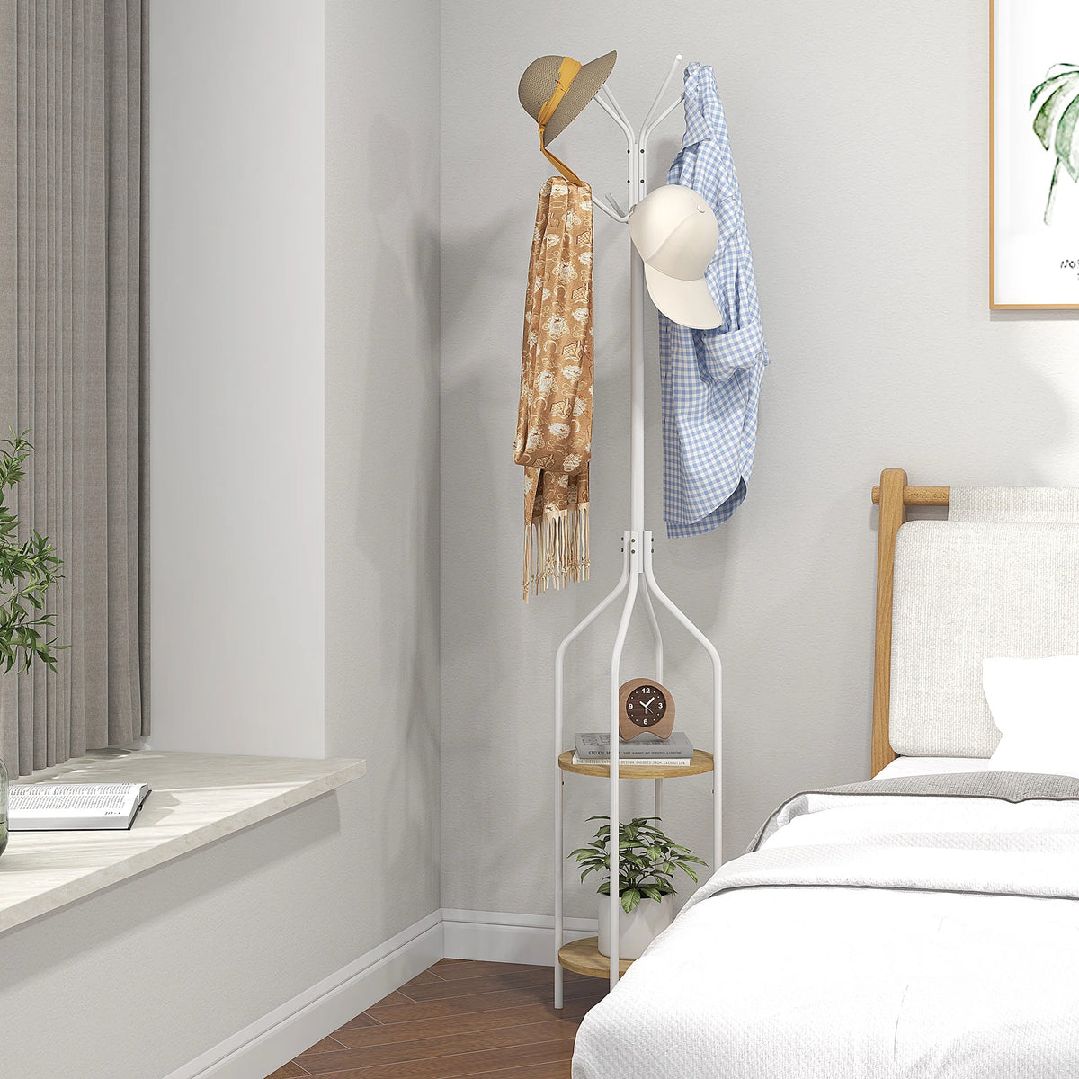 modern and practical two-tier tree-shaped designer shelf - vue 3 sur 7