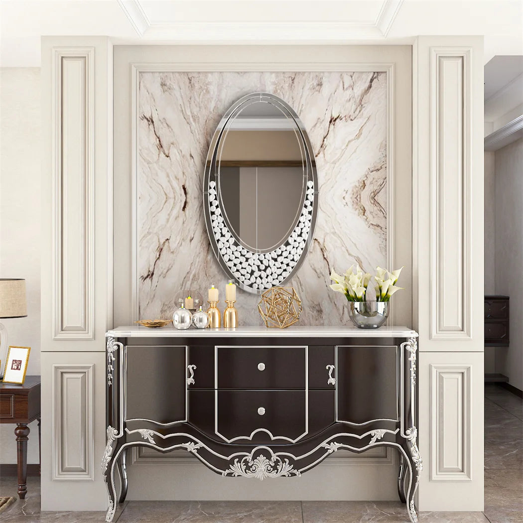 Decorative oval teardrop-shaped mirror for interiors - vue 5 sur 6