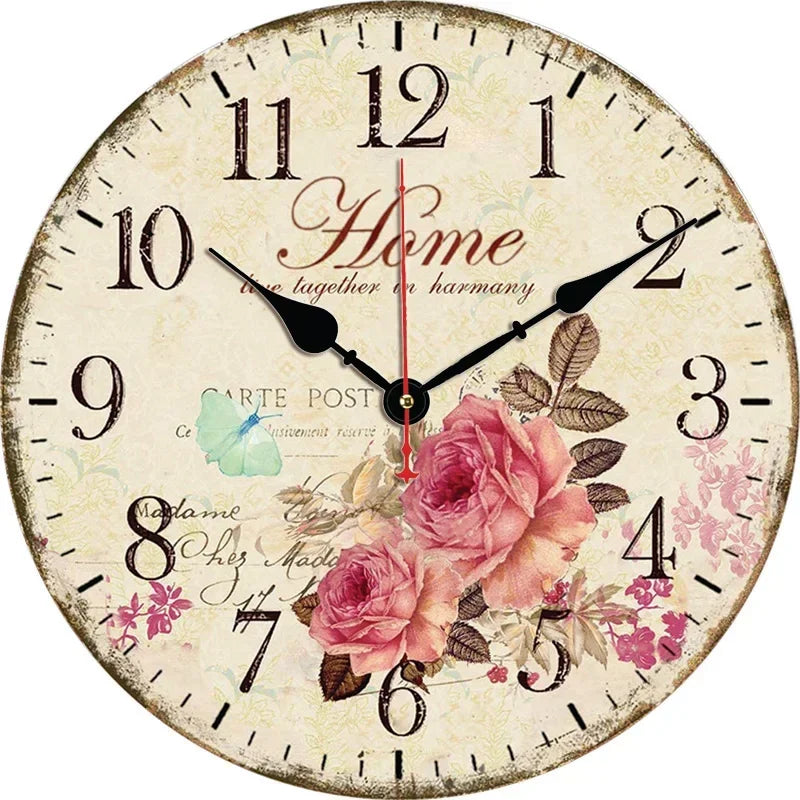 retro silent wall clock for modern home decor - vue 12 sur 19