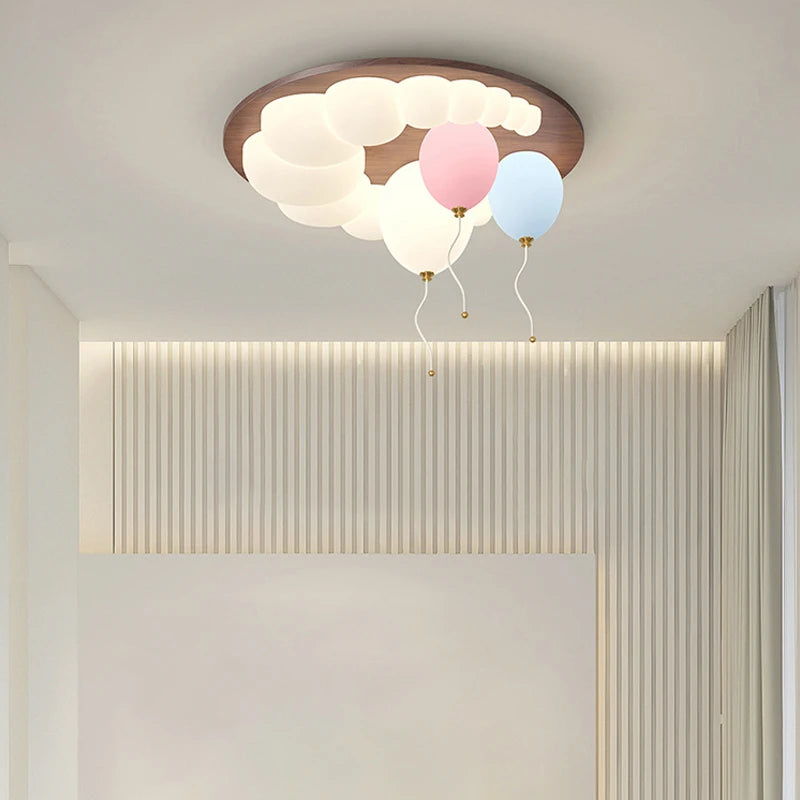 Chinese style balloon ceiling light indoor moon design - vue 6 sur 7