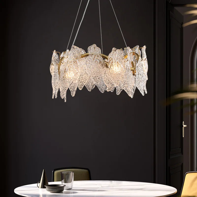 Modern crystal LED chandelier with elegant design for interior decoration