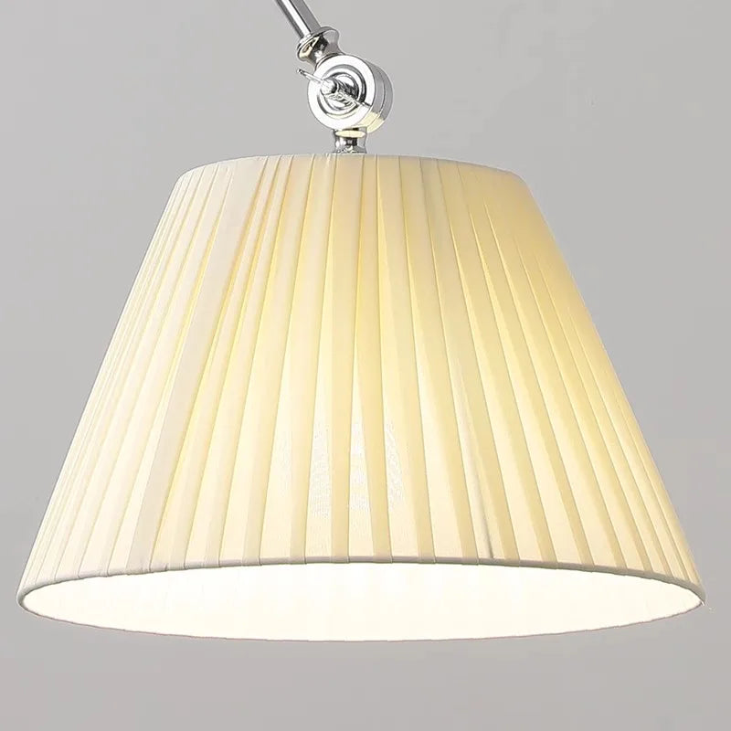 Foldable fabric and solid wood chandelier nordic minimalist design - vue 6 sur 10