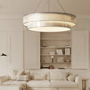 Modern circular fabric chandelier for elegant interiors