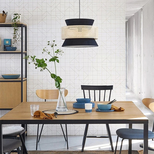 Handwoven nordic rattan pendant light - vue 5 sur 21