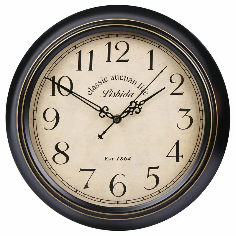 silent vintage wall clock classic metal design - vue 19 sur 26