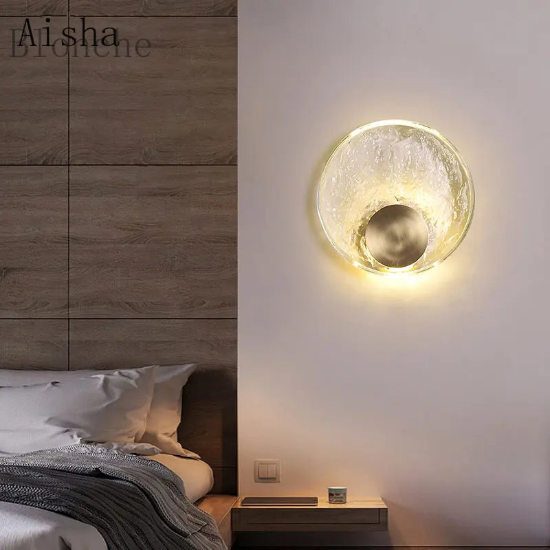 Elegant luxury copper and crystal wall light for indoor and outdoor use - vue 6 sur 7