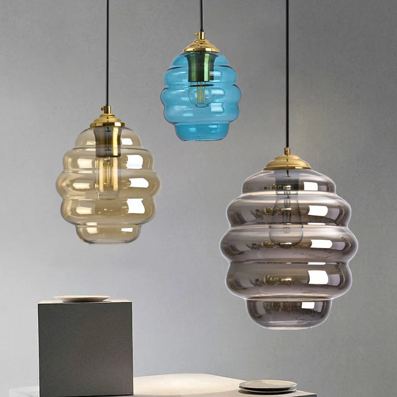 Modern stained glass pendant light for interior decoration
