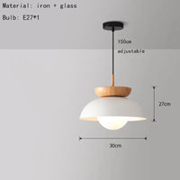 American style metal and wood pendant light for restaurant