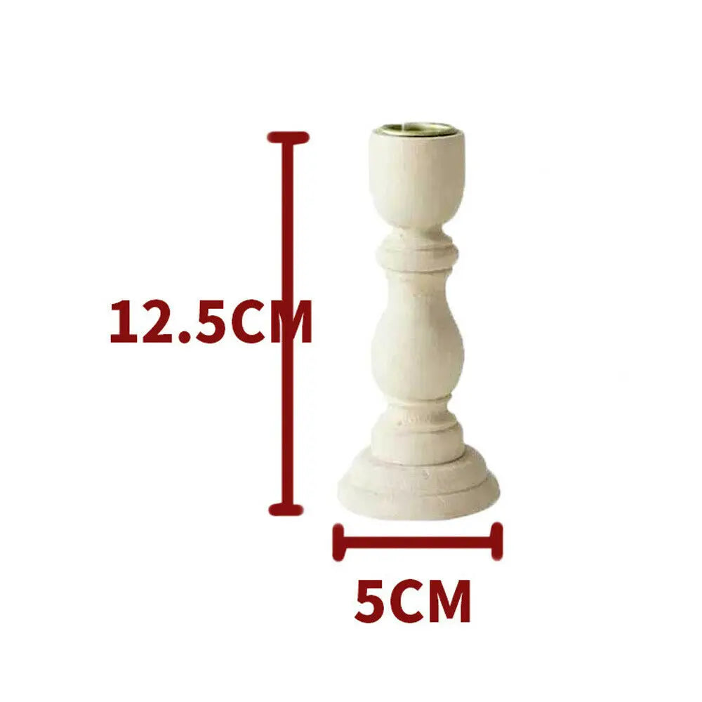 Set of 3 vintage wooden candle holders for elegant decor