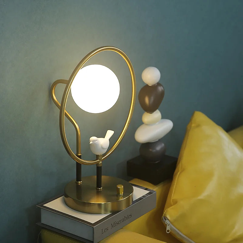 Nordic decorative glass floor lamp modern design with bulbs included - vue 5 sur 7
