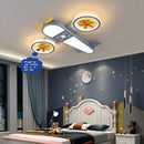 Cartoon airplane LED chandelier with remote control for children