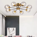 Clear and smoked grey glass LED ball chandelier