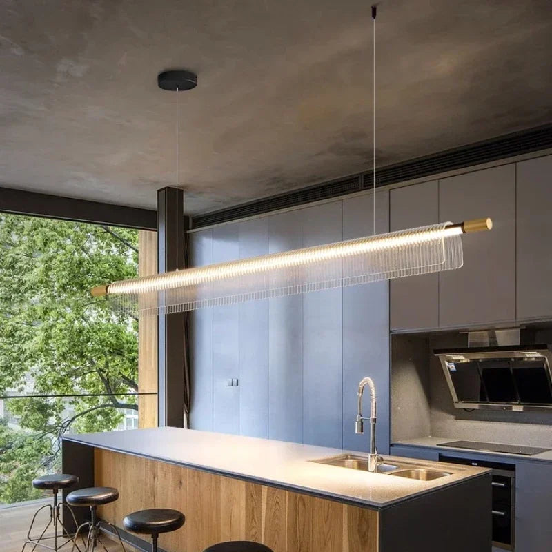 Modern linear chandelier for interior decor and restaurants