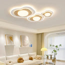 Luxury LED ceiling light in white, wood and cream for bedroom, living room or home
