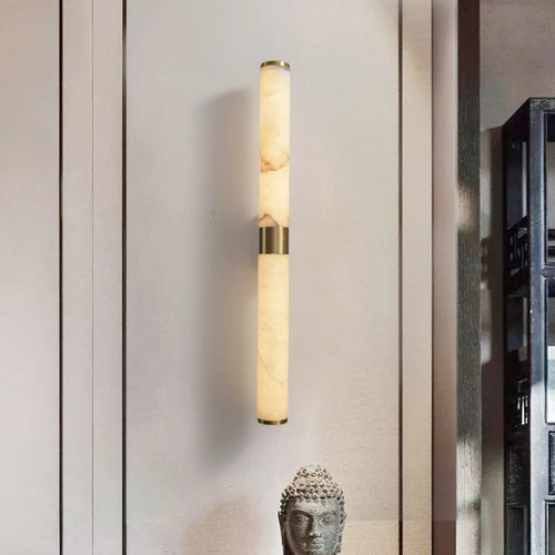 Marble and copper wall light for decorative indoor lighting - vue 4 sur 7