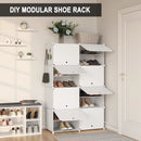 compact shoe cabinet with 8 compartments for optimal storage