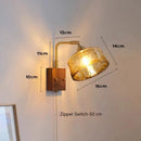 Japanese vintage wooden wall light minimalist LED lamp