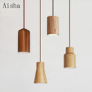 Japanese style wooden pendant light for interior decoration