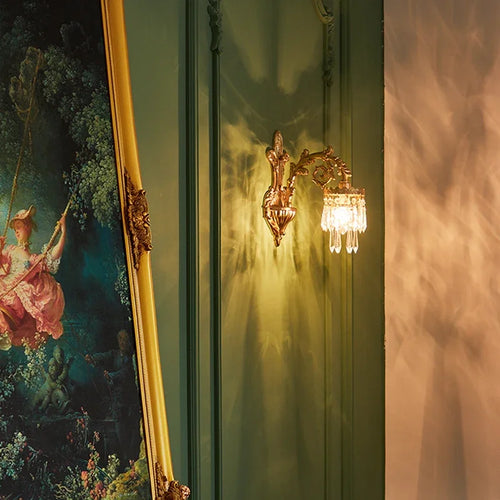 Classic crystal decorative wall light for interiors - vue 3 sur 8