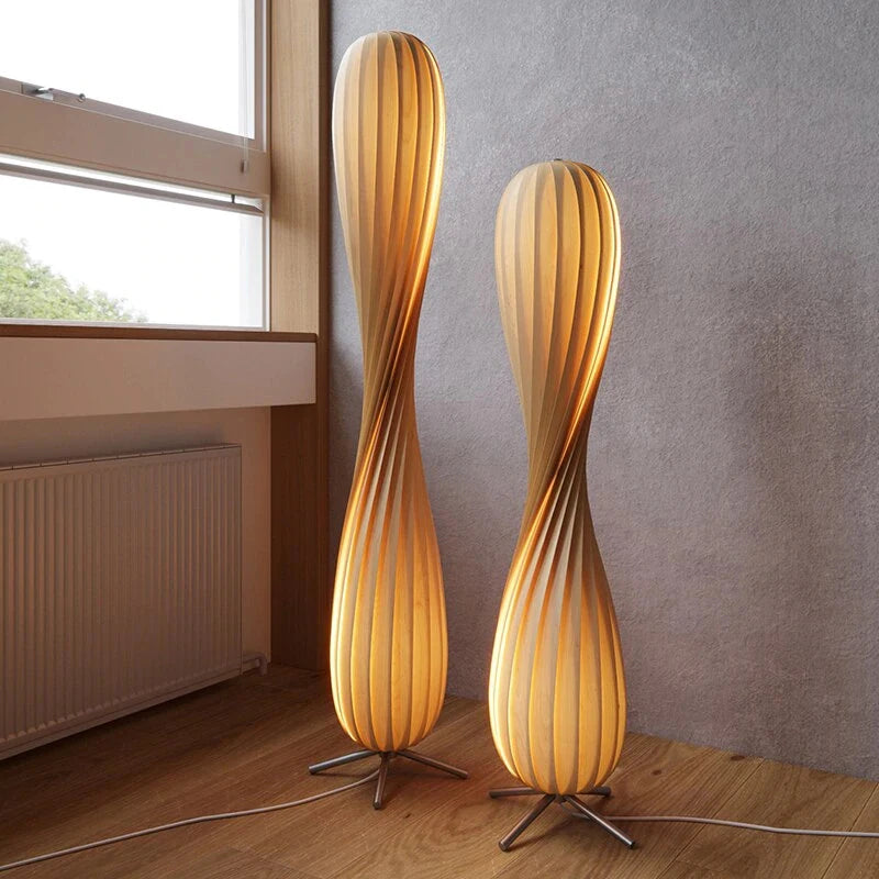 Wabi Sabi – simple and retro wooden floor lamp