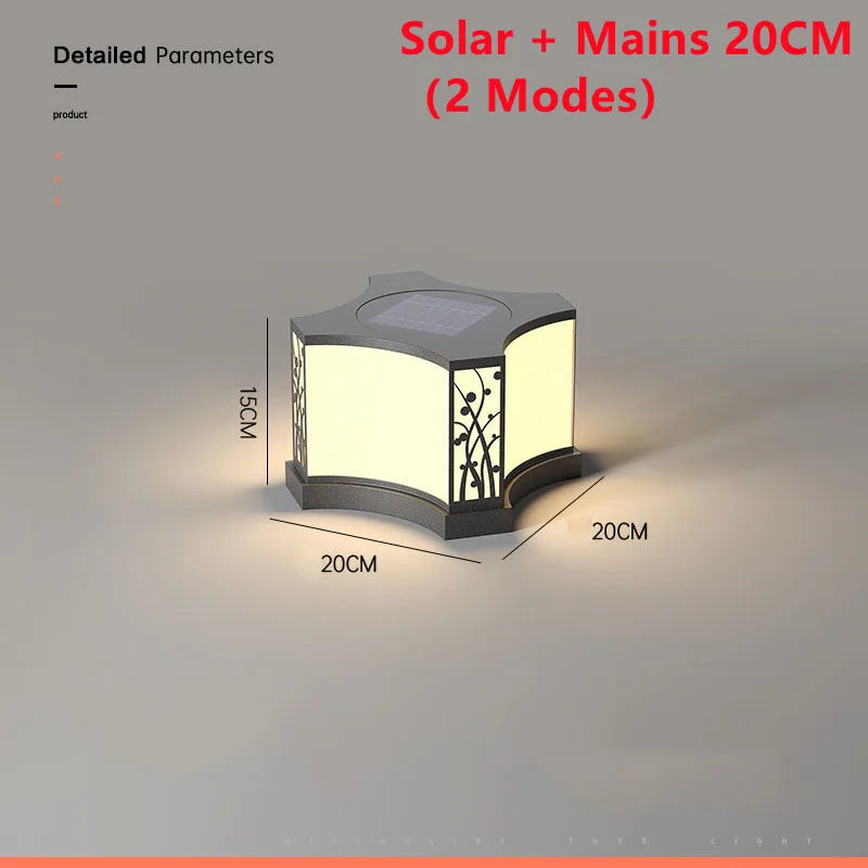 Stainless steel outdoor solar LED light for garden and fence