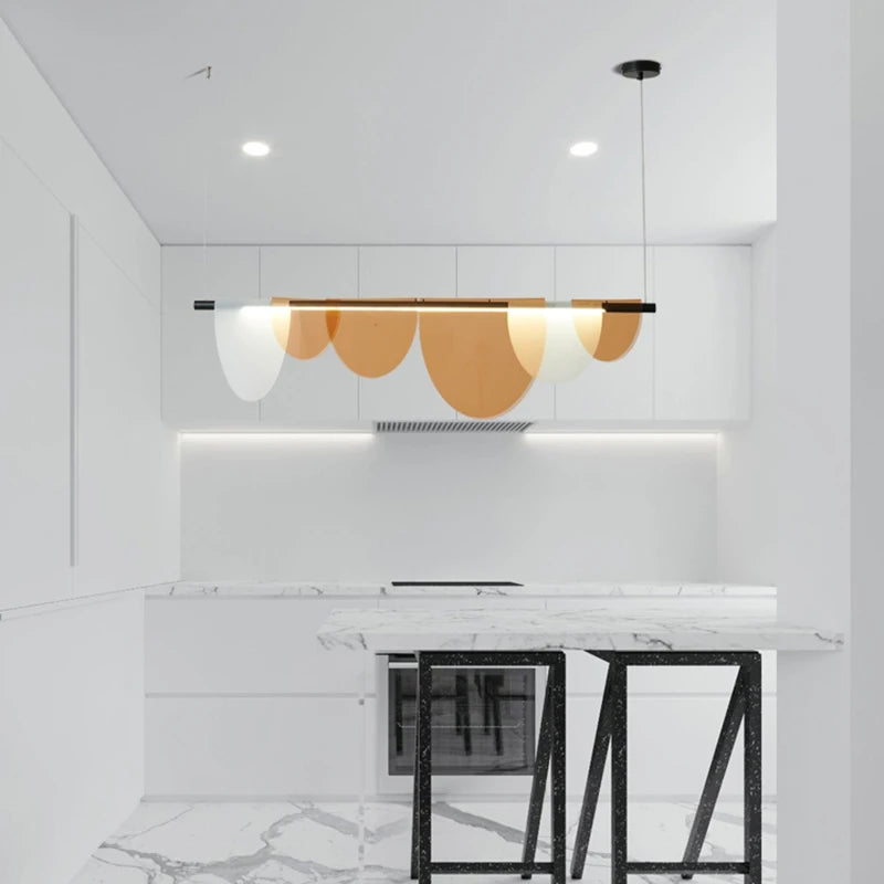 Modern LED minimalist semi-circle pendant light