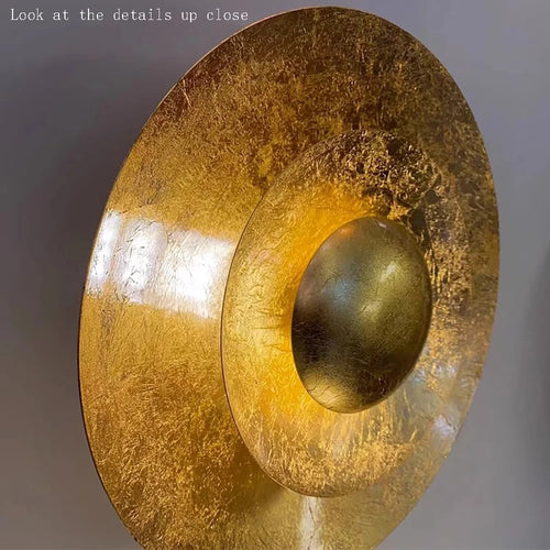 Vintage postmodern gold leaf wall light for hotel or villa - vue 5 sur 21