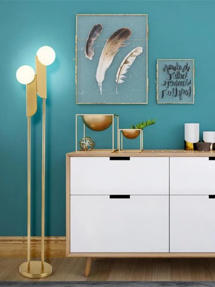 Modern double head glass globe lamp for elegant lighting - vue 3 sur 7