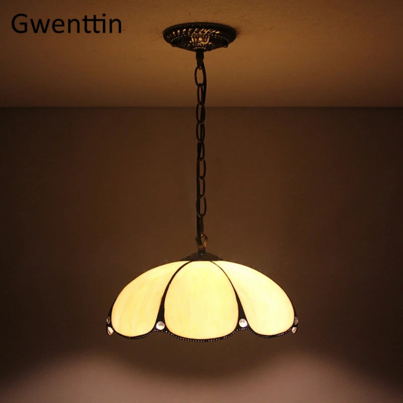 Tiffany stained glass chandelier for interior decoration - vue 5 sur 10