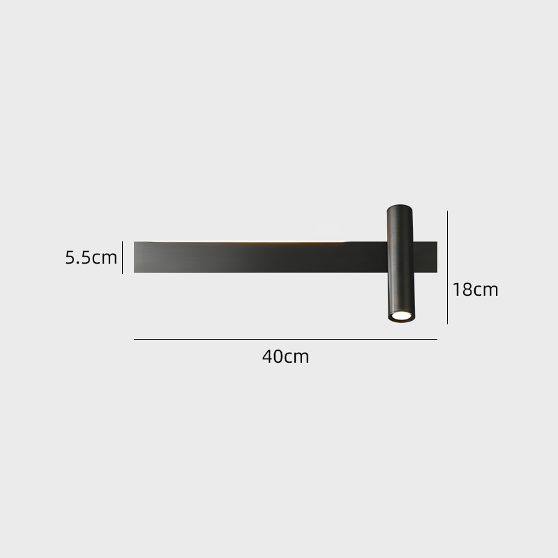 Minimalist LED wall light with Irvinne spotlight - vue 5 sur 8