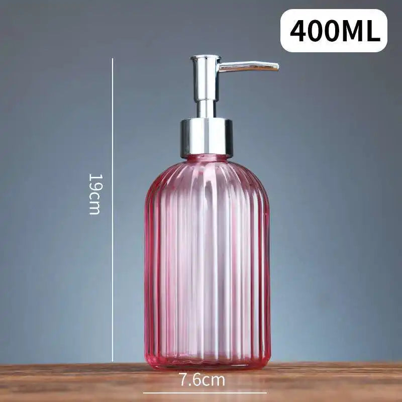 portable glass liquid soap dispenser for bathroom - vue 16 sur 17