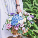 wedding flower basket with bow tie large capacity versatile