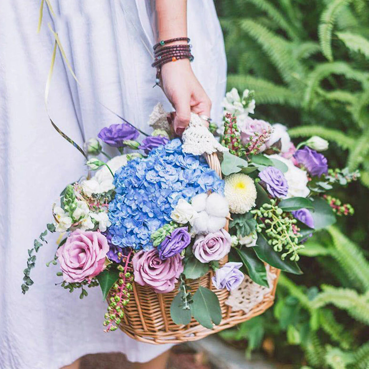 wedding flower basket with bow tie large capacity versatile - vue 4 sur 16