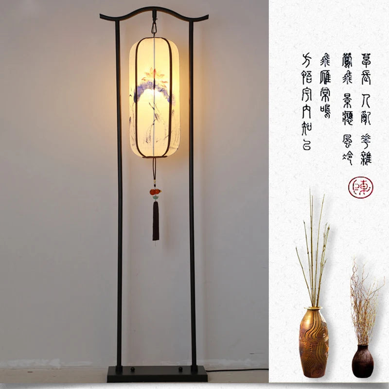 Classic fabric floor lamp for interior decoration - vue 12 sur 13