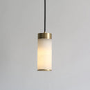 Retro copper pendant light with marble shade for indoor and garden