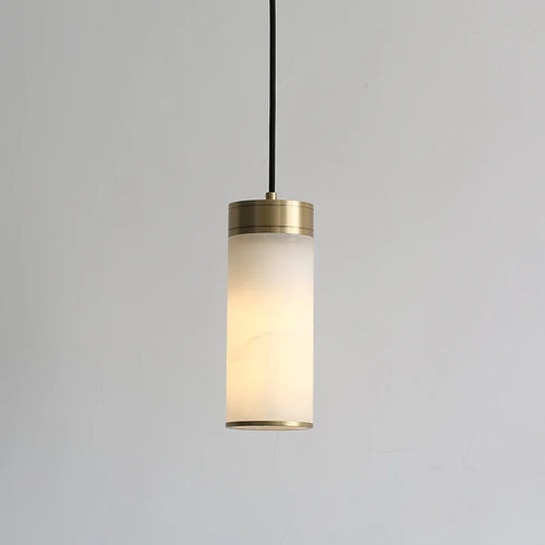 Retro copper pendant light with marble shade for indoor and garden - vue 3 sur 9