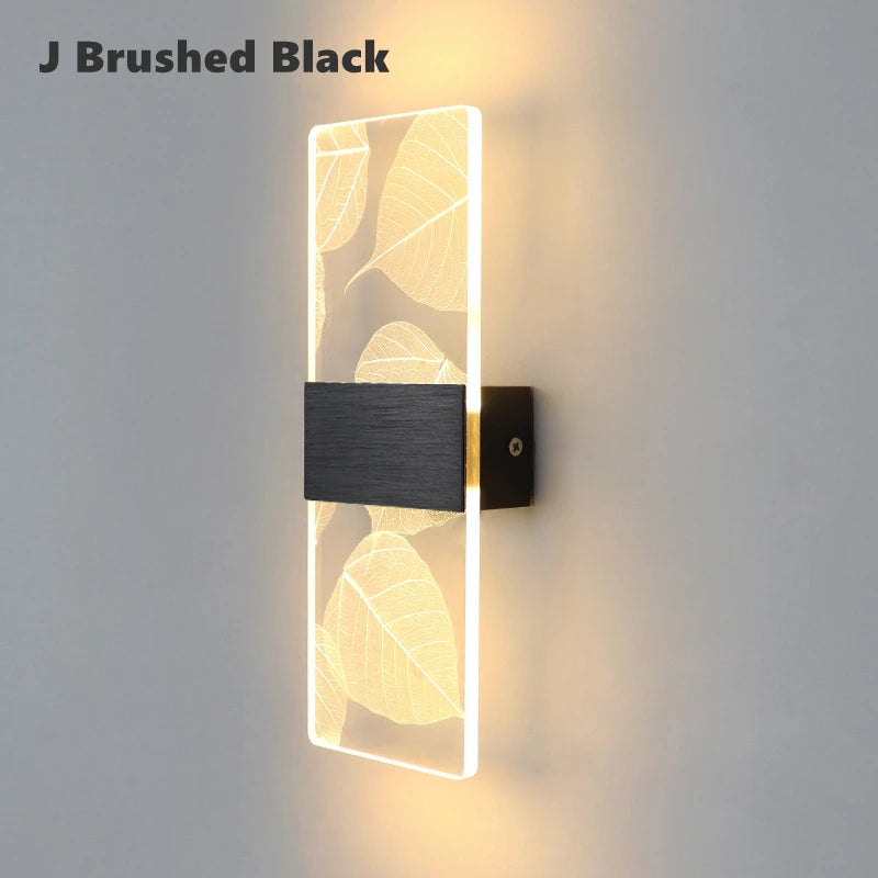 Nordic brushed gold acrylic LED wall light for interior decoration