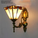 Turkish flower wall light with decorative baroque glass lampshade