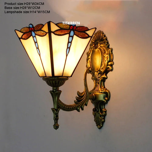 Turkish flower wall light with decorative baroque glass lampshade - vue 17 sur 17