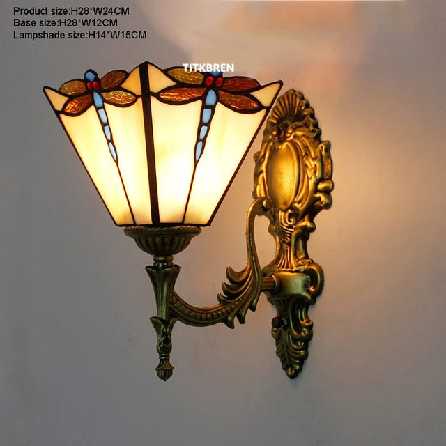 Turkish flower wall light with decorative baroque glass lampshade - vue 16 sur 17