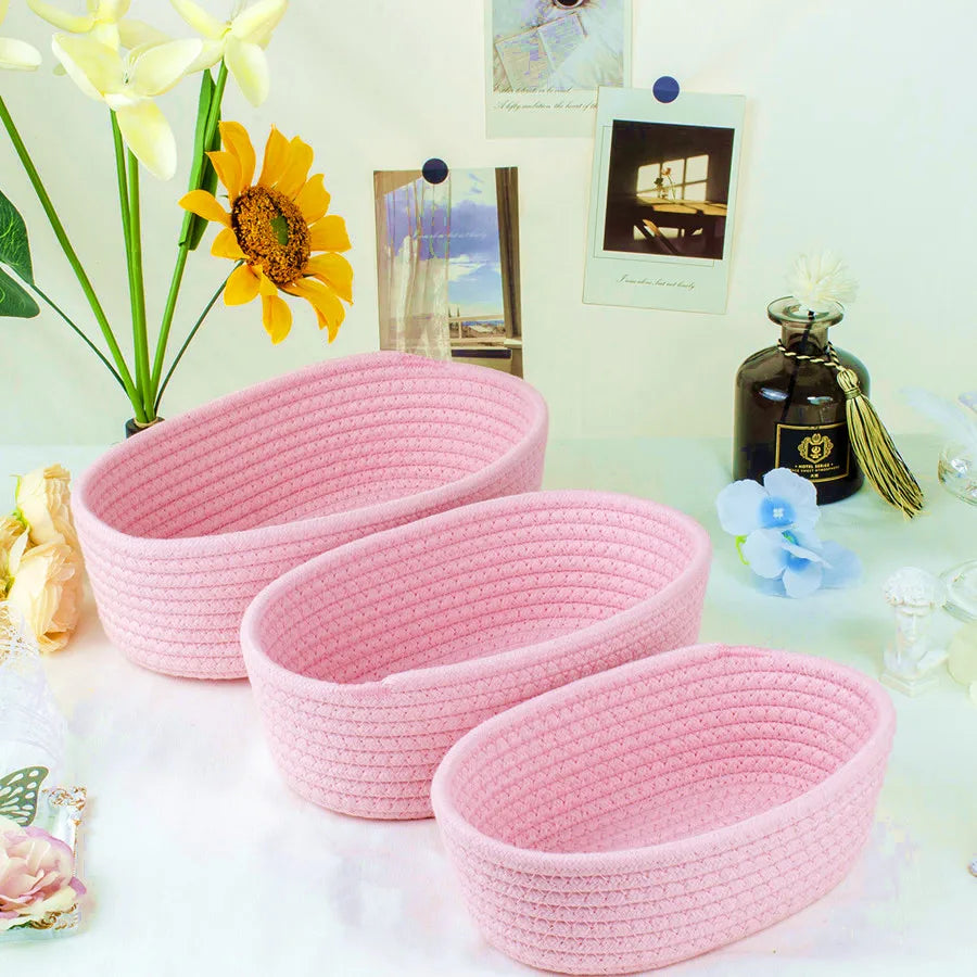 cotton rope baskets for storing and organizing items