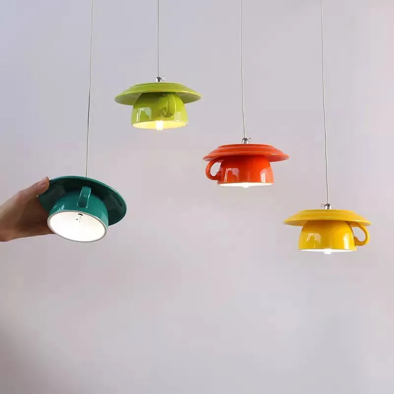 modern minimalist nordic style ceramic cup lamp