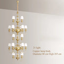 Copper chandelier with elegant and modern glass shade